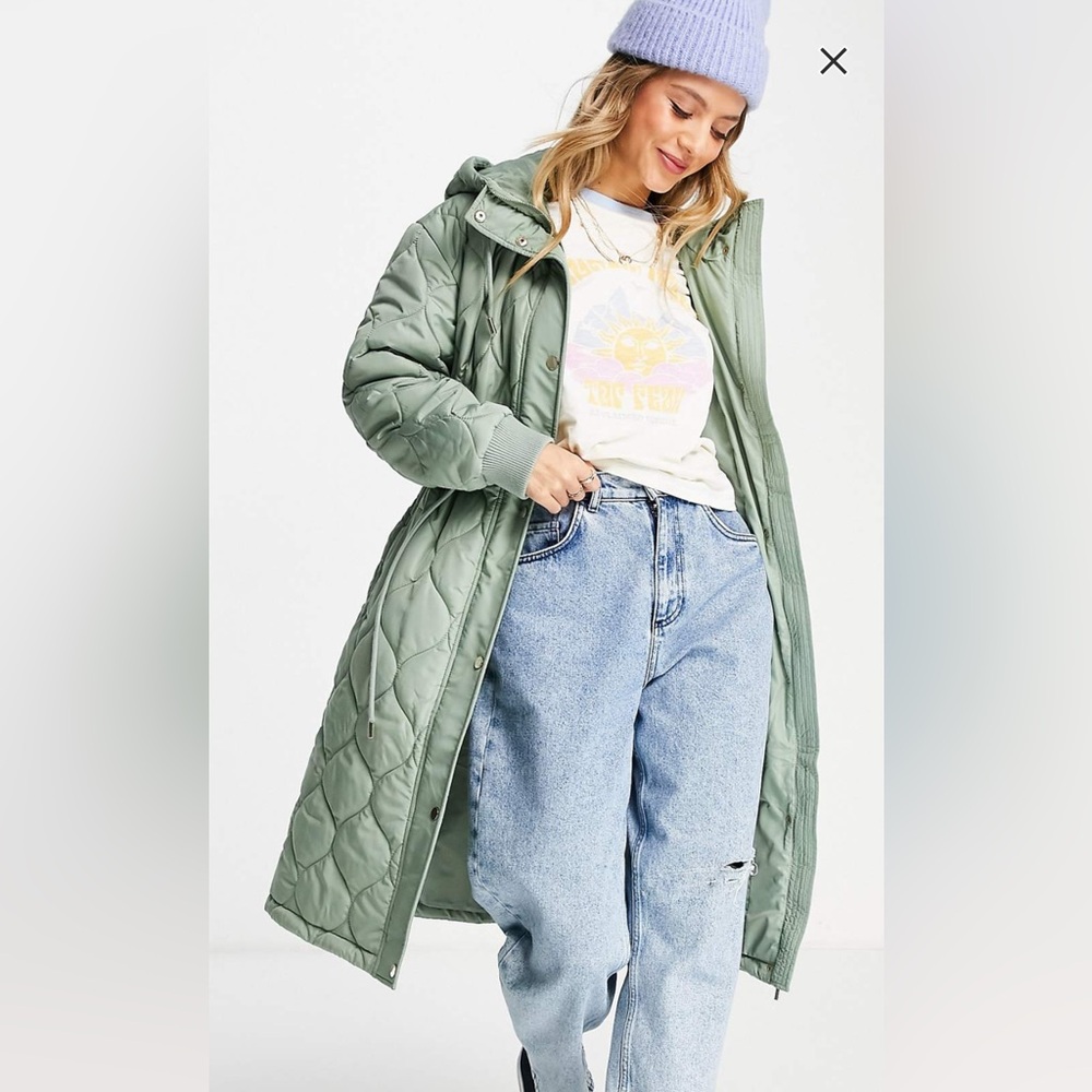 Long quilted puffer coat